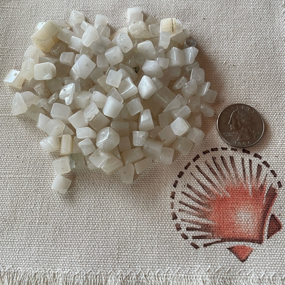 Milky Quartz Square Beads